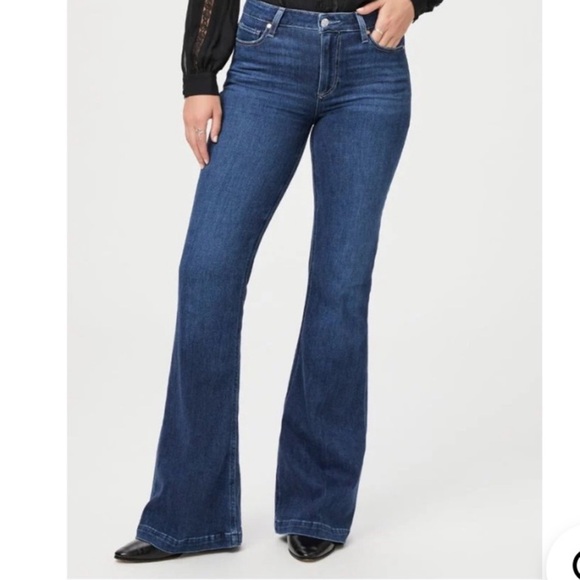 PAIGE Denim - PAIGE Genevieve Bootcut / Flare Jeans Size 28 Dark Blue Denim